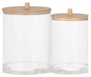 Δοχεία Αποθήκευσης Μπάνιου Με Καπάκι Bamboo AH-BA72112 Clear Andrea House Acrylic,Bamboo