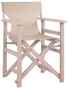 Καρέκλα Σκηνοθέτη ΛΗΜΝΟΣ C10453.60 Chalk Finish Λευκή Εμποτισμού με PVC Εκρού 57x54x88.5 εκ.