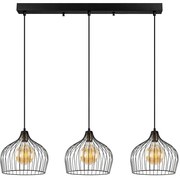 Φωτιστικό Οροφής - Ράγα Bek 942FLG1179 102x30x121cm 3xE27 40W Black-Gold Opviq