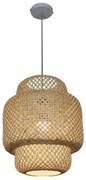 Eurolamp Φωτιστικό Κρεμαστό 1xE27 Φ48xY200cm Rattan Φυσικό 144-33013
