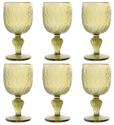 Σετ Ποτηριών Home ESPRIT Πράσινο Κρυστάλλινο Φύλλο 340 ml (x6)