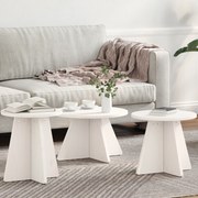 vidaXL Τραπεζάκι σαλονιού 3 pcs Λευκό 49 x 49 x 30 εκ.