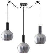 SE21-BL-4-BL3-GL2 ADEPT TUBE Black Pendant Smoked Glass+