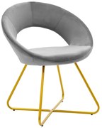Καρέκλα Valentina 127-000133 65x60x82cm Grey-Gold