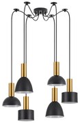 Φωτιστικό Οροφής  SE21-GM-4-BL6-MS12 ADEPT FLEX Gold Matt Pendant Black Metal Shade+ - 77-8943 - 51W - 100W - 77-8943