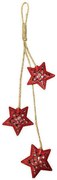 Χριστουγεννιάτικο Κρεμαστό Αστέρι Μεταλλικό Κόκκινο 6x37εκ.