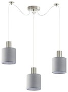 SE21-NM-4-NM3-SH2 ADEPT TUBE Nickel Matt Pendant Grey Fabric Shade+ HOMELIGHTING 77-8423