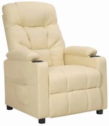 vidaXL Πολυθρόνα Ανακλινόμενη Κρεμ Υφασμάτινη
