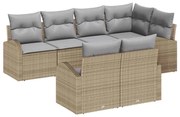 vidaXL Σετ Καναπέ Κήπου 7 pcs Μπέζ και Ανοιχτό Γκρι συνθετικό ρατάν