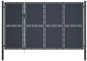 vidaXL Πόρτα Περίφραξης Κήπου Ανθρακί 350 x 150 εκ. Ατσάλινη