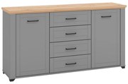Κομότα - Μπουφές Valencia 3K4F Γκρί Γραφίτης - Artisan Oak -Γκρί Ματ 161x41x85,5 εκ. 161x41x85.5 εκ.