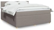 vidaXL Κρεβάτι Boxspring με Στρώμα Taupe 180x200 εκ. Υφασμάτινο