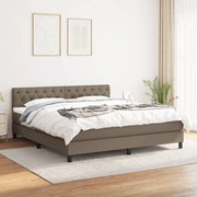 vidaXL Κρεβάτι Boxspring με Στρώμα Taupe 160x200 εκ. Υφασμάτινο