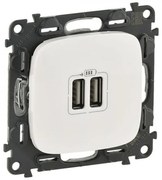 Πρίζα Φόρτισης 2xUSB 1500MA Λευκό Valena Allure In'Matic 754995 Legrand-754995-Λευκό 754995