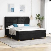 vidaXL Κλίνη με Ματράζ Μαύρη 180x200 εκ. Υφάσματος