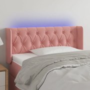 vidaXL Κεφαλάρι Κρεβατιού LED Ροζ 103x16x78/88 εκ. Βελούδινο
