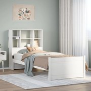 vidaXL Κρεβάτι Βιβλιοθήκη Χωρίς Στρώμα 90x200 εκ Μασίφ Ξύλο Πεύκου