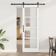 vidaXL Συρόμενη Πόρτα Λευκό 73.5 x 211 εκ Ξύλο και μέταλλο
