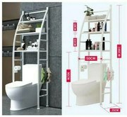 BS-00142 Επιδαπέδια Ραφιέρα Μπάνιου Μεταλλική με 3 Ράφια 50x25x166cm