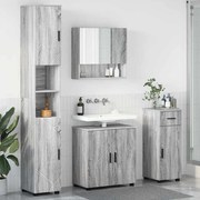 vidaXL Σετ Επίπλων Μπάνιου με πόρτα 4 pcs Γκρι sonoma 61 x 35 x 64 εκ.
