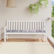 vidaXL Μαξιλάρι για Παγκάκι Κήπου Γκρι Καρό 180x50x4 εκ. Υφασμάτινο