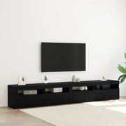 vidaXL Σετ ντουλαπιών τηλεόρασης  3 κομματιών με φώτα LED Μαύρη βελανιδιά Κατασκευασμένο ξύλο
