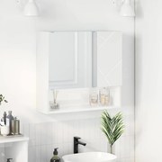 vidaXL Ντουλάπα Καθρέφτη με ράφι Γυαλιστερό λευκό 59 x 17 x 55 cm