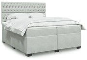 ΚΡΕΒΑΤΙ BOXSPRING ΜΕ ΣΤΡΩΜΑ ΑΝΟΙΧΤΟ ΓΚΡΙ 200X200 ΕΚ. ΒΕΛΟΥΔΙΝΟ 3291008