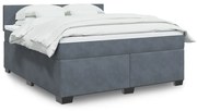 vidaXL Κρεβάτι Boxspring με Στρώμα Σκούρο Γκρι 180x200 εκ. Βελούδινο