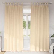 vidaXL Κουρτίνες με κουρτίνες 2 pcs Κρεμ 260 x 140 εκ. Πολυεστέρας