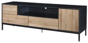 BLACKBIRD TV STAND RIVIERA OAK ΜΑΥΡΟ 160x40,5xH58cm - 05-0670 - 05-0670