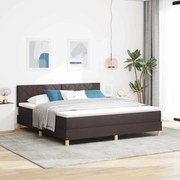 vidaXL Κρεβάτι Βαφής με Στρώμα Σκούρο Καφέ 180x200 εκ. Ύφασμα