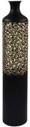 Βάζο 374-225-605 16x73cm Black-Gold Μέταλλο