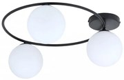 Φωτιστικό Οροφής 3xE14 Ατσάλι-Γυαλί Μαύρο SOPRA Made in Poland Emibig 1257/3 Μαύρο-Λευκό