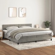 ΚΡΕΒΑΤΙ BOXSPRING ΜΕ ΣΤΡΩΜΑ ΑΝΟΙΧΤΟ ΓΚΡΙ 200X200 ΕΚ. ΒΕΛΟΥΔΙΝΟ 3141203