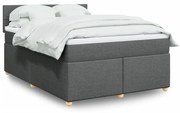 ΚΡΕΒΑΤΙ BOXSPRING ΜΕ ΣΤΡΩΜΑ ΣΚΟΥΡΟ ΓΚΡΙ 140X200 ΕΚ ΥΦΑΣΜΑΤΙΝΟ 3289004