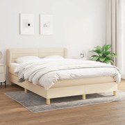 ΚΡΕΒΑΤΙ BOXSPRING ΜΕ ΣΤΡΩΜΑ ΚΡΕΜ 140X190 ΕΚ. ΥΦΑΣΜΑΤΙΝΟ 3126882