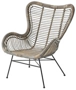 Πολυθρόνα Εξωτερικού Χώρου Rattan Μπεζ 66x50x40εκ