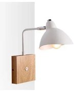 Απλίκα φωτιστικό μεταλλικό με ξύλο InLight-43387-WHITE-Λευκό 43387-WHITE
