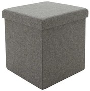 Σκαμπό-μπαούλο Crystal Ύφασμα Γκρι 38x38x38εκ 257-000013 Pakoworld-257-000013-Γκρι 257-000013