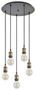 SE21-BR-10-5BL MAGNUM Bronze Metal Pendant with Black Fabric Cable+ HOMELIGHTING 77-8693