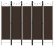 Διαχωριστικό Δωματίου με 5 Πάνελ Καφέ 200 x 180 εκ. 320708