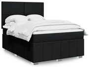 vidaXL Κρεβάτι Boxspring με Στρώμα Μαύρο 160x200 εκ. Υφασμάτινο