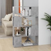 vidaXL Βιβλιοθήκη/Διαχωριστικό Γκρι Σκυροδ. 80x24x124,5 εκ Μοριοσανίδα