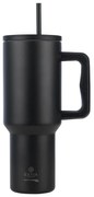 Θερμός Ανοξείδωτος Straw Tumbler XL 14,5x10x26εκ.-1200ml Midnight Black Save The Aegean Estia 01-32180
