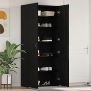 vidaXL Ντουλάπα Παπουτσιών Μαύρο Δρυς 80x35,5x180 εκ Επεξεργασμένο Ξύλο