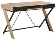 Liberta DOUBLE-X ΓΡΑΦΕΙΟ 1ΡΑΦΙ ΦΥΣΙΚΟ ΜΑΥΡΟ 120x60xH76cm 120x60xH76cm 28-0271
