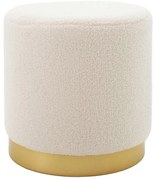 Σκαμπό Dash μπουκλέ κρεμ-χρυσό Φ35x35εκ 257-000007 Pakoworld 257-000007 Χρυσό