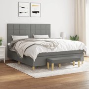 ΚΡΕΒΑΤΙ BOXSPRING ΜΕ ΣΤΡΩΜΑ ΣΚΟΥΡΟ ΓΚΡΙ 160X200 ΕΚ ΥΦΑΣΜΑΤΙΝΟ 3137166