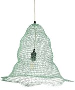 01891 GloboStar®  KENTUCKY 01891 Vintage Κρεμαστό Φωτιστικό Πλέγμα Μονόφωτο 1 x E27 IP20 Τιρκουάζ Μέταλλο - Μ50 x Π50 x Υ48cm